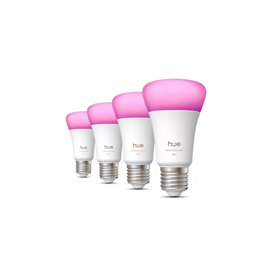 Sada 4x stmievateľných LED žiaroviek Philips Hue WHITE AND COLOR AMBIANCE E27/6W/230V 1000-20000K