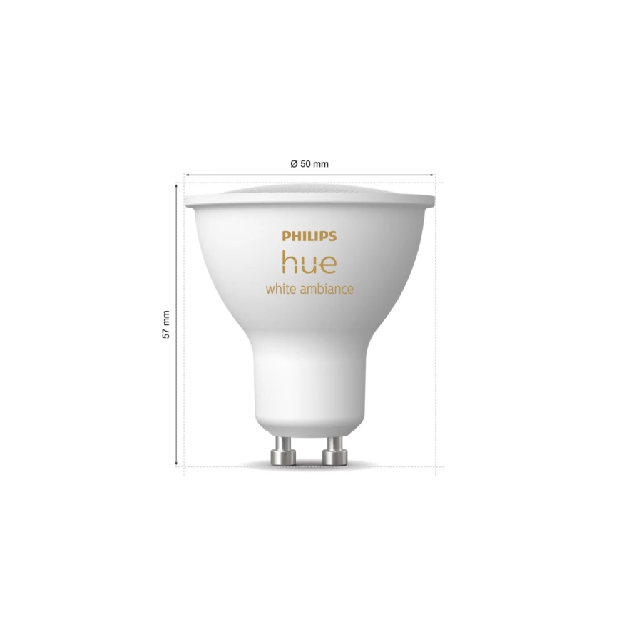 SADA 4x LED Stmievateľná žiarovka Philips Hue WHITE AMBIANCE GU10/4,2W/230V 2200-6500K