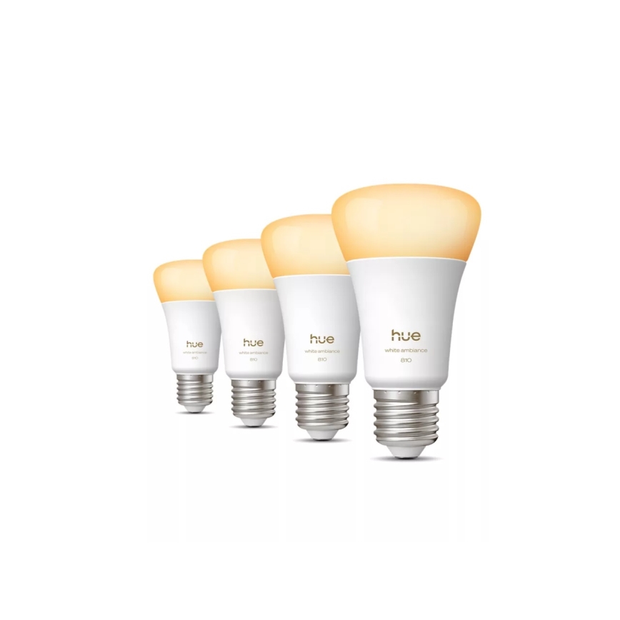 SADA 4x LED stmievateľné žiarovky Philips Hue WHITE AMBIANCE E27/6W/230V 1000-20000K