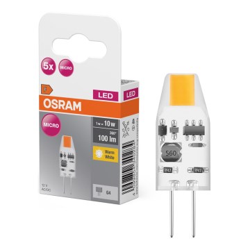 Sada 5x LED žiaroviek PIN MICRO G4/1W/12V 2700K - Osram