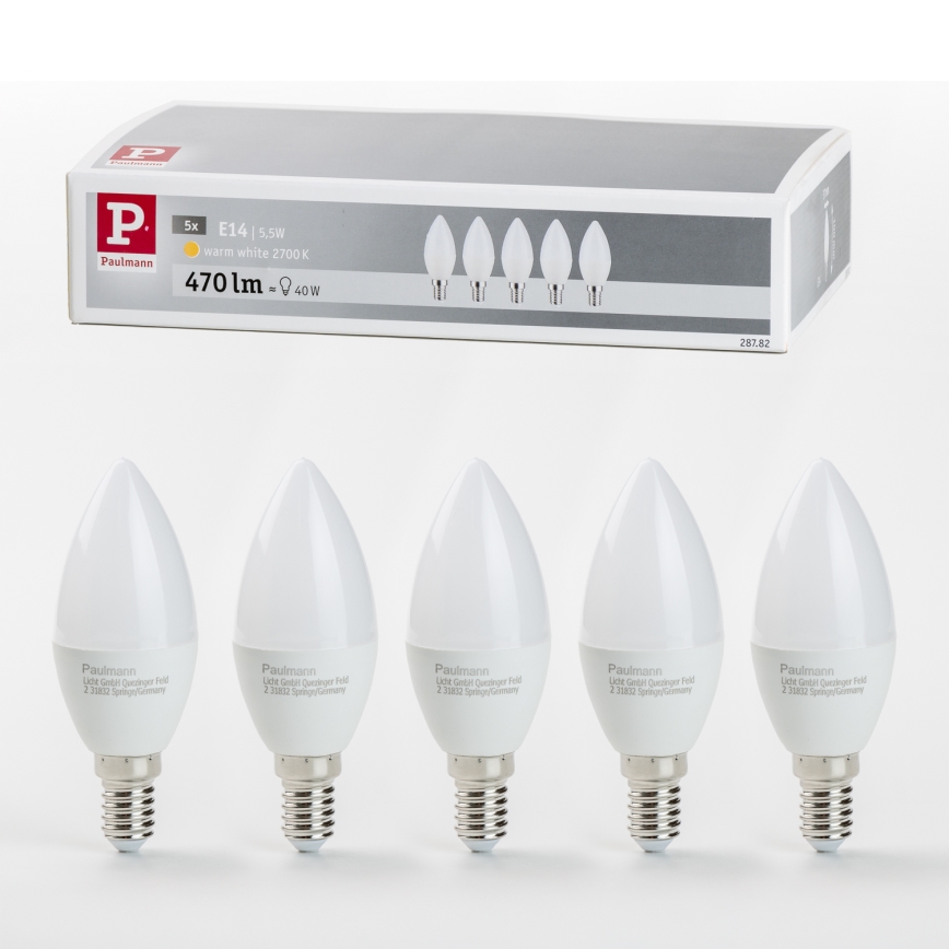 SADA 5x LED Žiarovka E14/5,5W/230V 2700K - Paulmann 28782