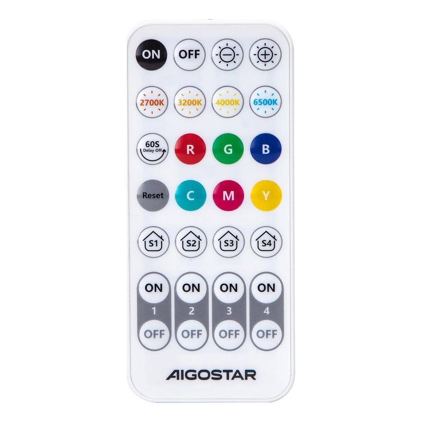 SADA 6x LED RGBW stmievateľných žiaroviek MESH GU10/6,5W/230V 2700-6500K + diaľkové ovládanie - Aigostar