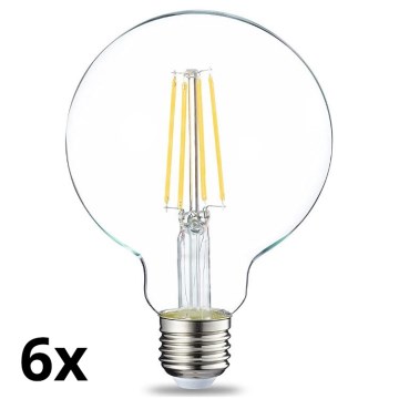 SADA 6x LED Stmievateľná žiarovka VINTAGE G93 E27/8W/230V 2700K