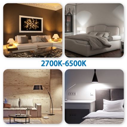 SADA 6x LED RGBW Stmievateľná žiarovka GU10/6,5W/230V 2700-6500K Wi-Fi - Aigostar