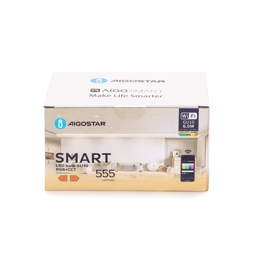 SADA 6x LED RGBW Stmievateľná žiarovka GU10/6,5W/230V 2700-6500K Wi-Fi - Aigostar