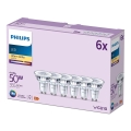 SADA 6x LED Žiarovka Philips GU10/4,6W/230V 2700K