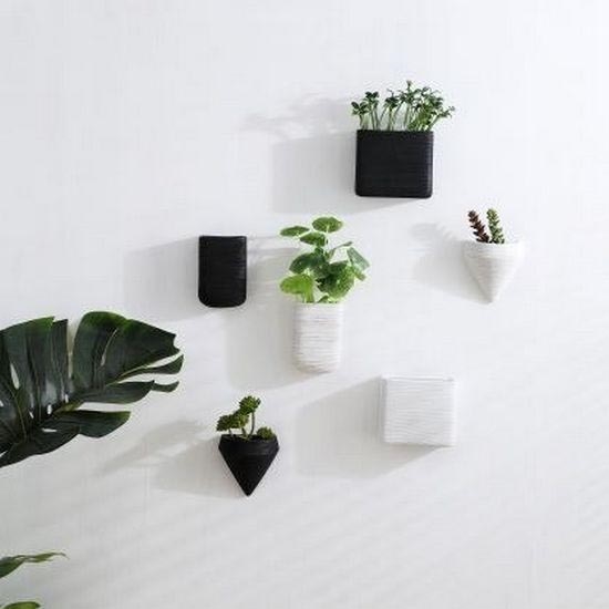 SADA 6x Nástenný kvetináč LOU 15x17 cm