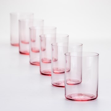 Sada 6x pohár 200 ml červená číra