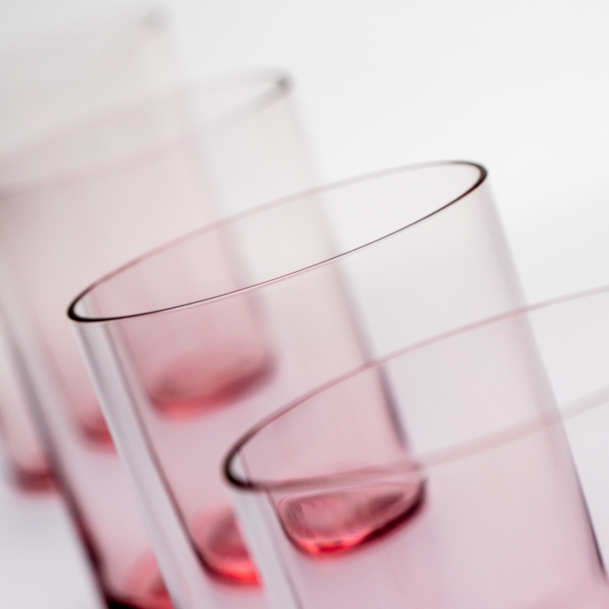 Sada 6x pohár 200 ml červená číra