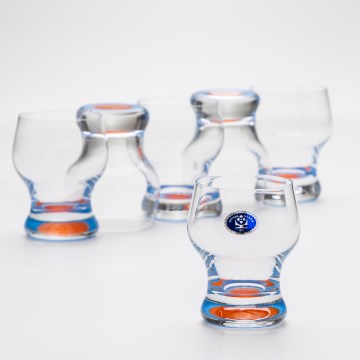 Sada 6x pohár Katka 130 ml modrá červená