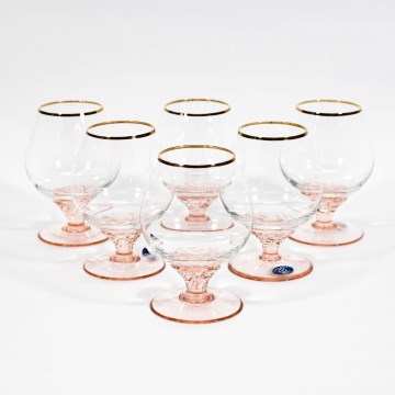 Sada 6x pohár na koňak Brendy 250 ml číra