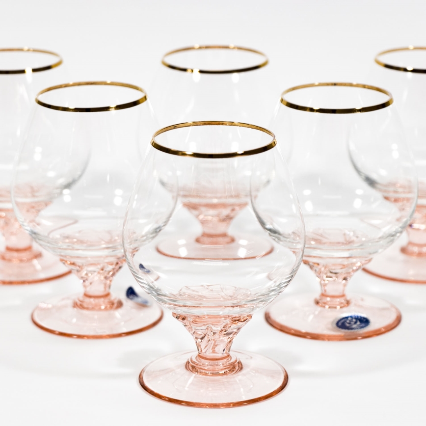 Sada 6x pohár na koňak Brendy 250 ml číra