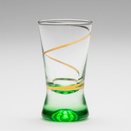 Sada 6x pohár na panáky 25 ml číra zelená