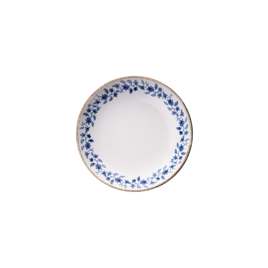 Sada jedálenského riadu 18 ks, biela/modrá, porcelán