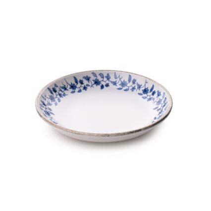 Sada jedálenského riadu 18 ks, biela/modrá, porcelán