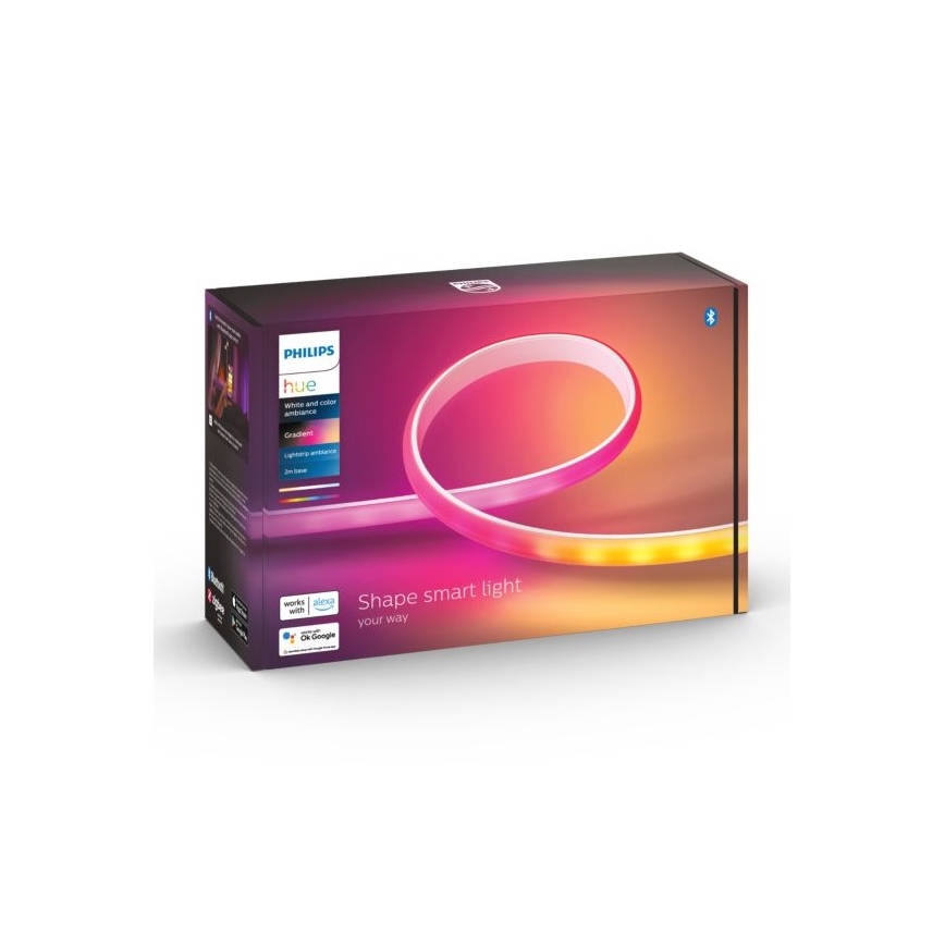 SADA - LED RGBW Stmievateľný pásik Philips Hue WHITE AND COLOR AMBIANCE 2m LED/20W/230V + 4x Stmievateľná žiarovka Philips A60 E27/6,5W/230V 2000-6500K