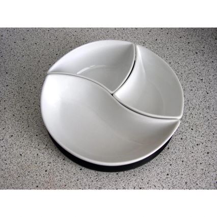 Sada misiek s podnosom TORO 3 ks keramika/drevo