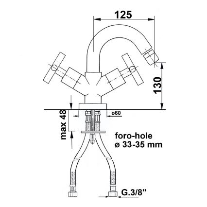 Sapho - Bidetová batéria AXIA lesklý chróm