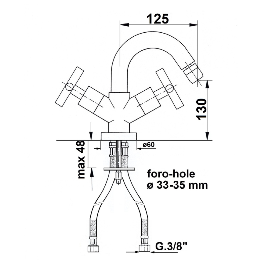 Sapho - Bidetová batéria AXIA lesklý chróm