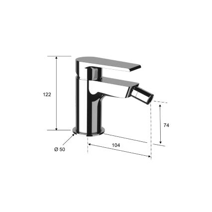 Sapho - Bidetová batéria KAI 12 cm lesklý chróm