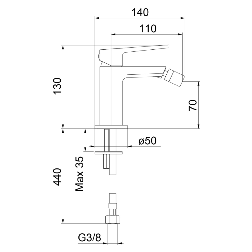 Sapho - Bidetová batéria TURSI lesklý chróm