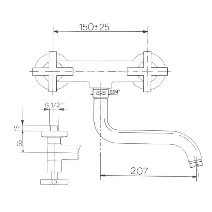 Sapho - Drezová batéria AXIA lesklý chróm
