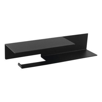 Sapho - Držiak toaletného papiera s poličkou 9,5x35 cm matná čierna