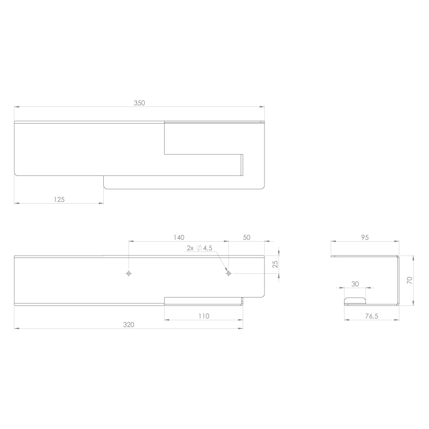 Sapho - Držiak toaletného papiera s poličkou 9,5x35 cm matná čierna