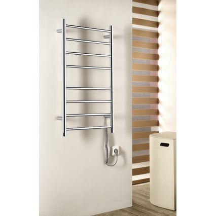 Sapho - Elektrický sušiak na uteráky REDONDO 75W/230V 90 cm lesklý chróm pravá zaokrúhlený