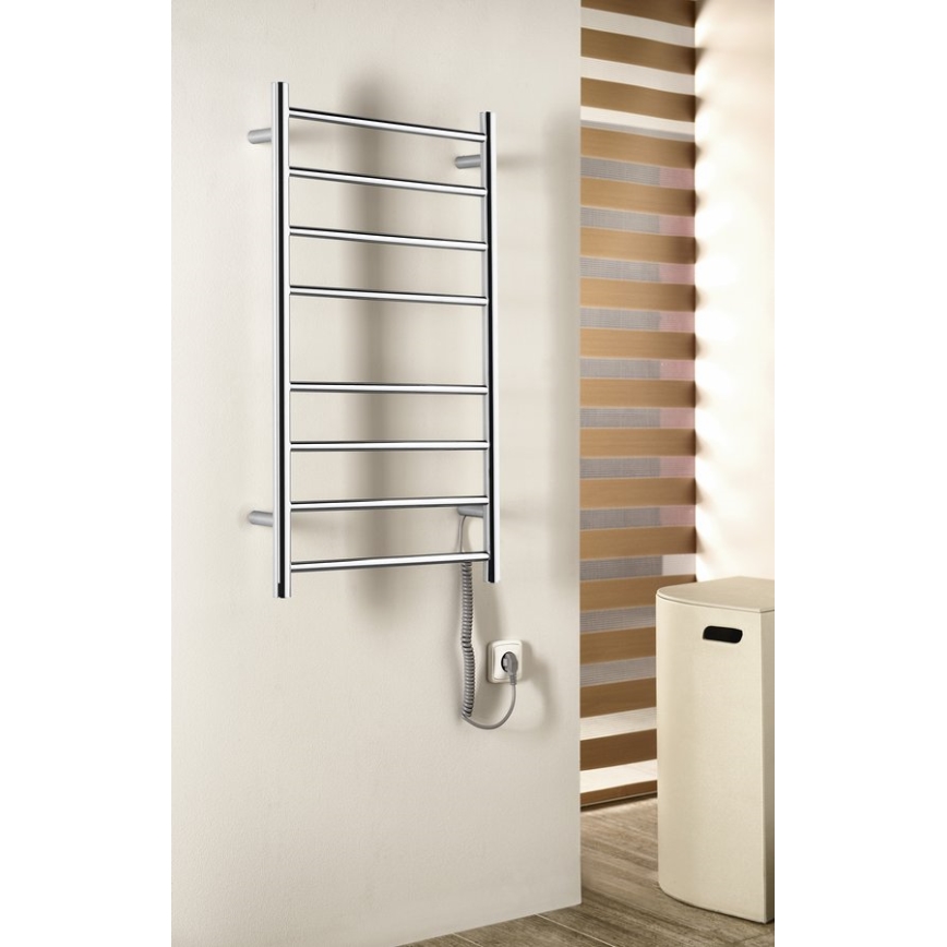 Sapho - Elektrický sušiak na uteráky REDONDO 75W/230V 90 cm lesklý chróm pravá zaokrúhlený