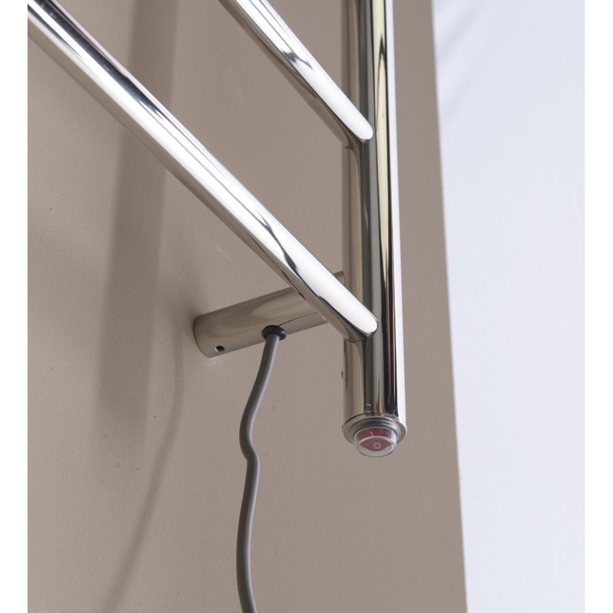 Sapho - Elektrický sušiak na uteráky REDONDO 75W/230V 90 cm lesklý chróm pravá zaokrúhlený