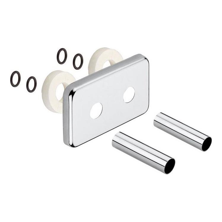 Sapho - Krycia rozeta pre stredové pripojenie TWIN, brúsená nerezová oceľ