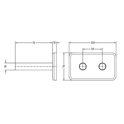 Sapho - Krycia rozeta pre stredové pripojenie TWIN matná čierna