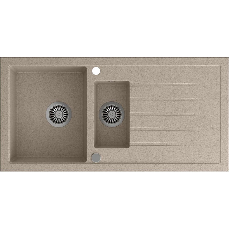 Sapho - Kuchynský drez 100x50 cm granit/béžový