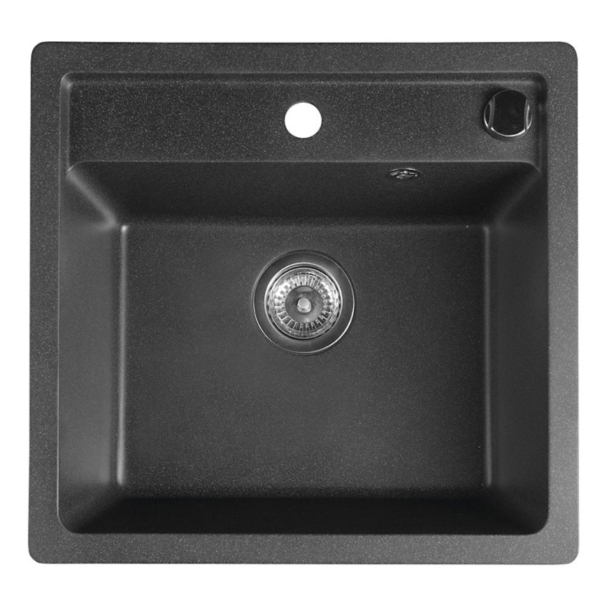 Sapho - Kuchynský drez 53x50 cm granit/čierny