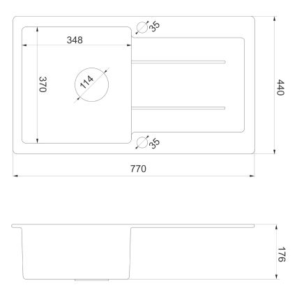 Sapho - Kuchynský drez 77x44 cm granit/béžový