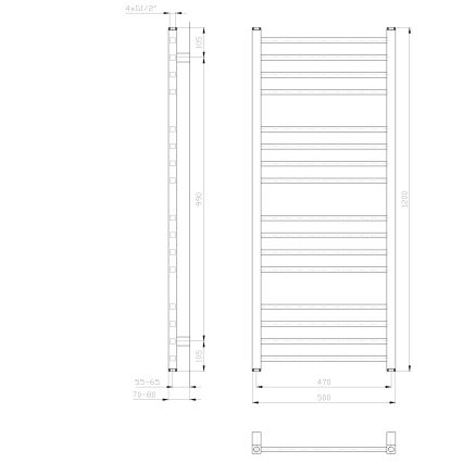 Sapho - Kúpeľňový radiátor METRO 386W 50x120 cm biely