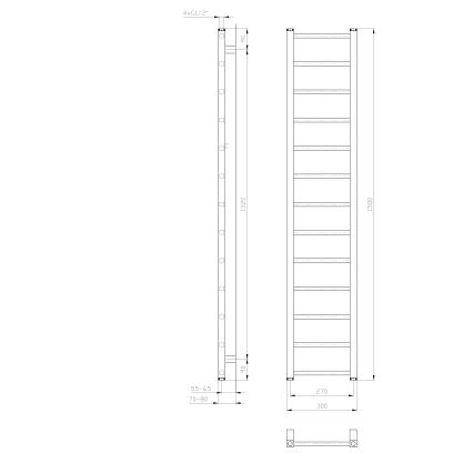 Sapho - Kúpeľňový radiátor METRO LIGHT 276W 30x150 cm biely