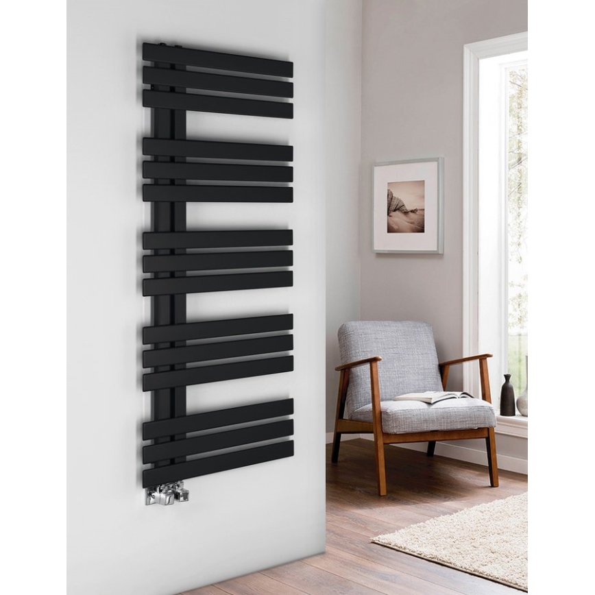 Sapho - Kúpeľňový radiátor SILVANA 561W/230V 50x123 cm matná čierna