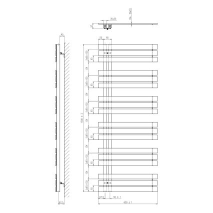 Sapho - Kúpeľňový radiátor SILVANA 680W/230V 60x150 cm biela