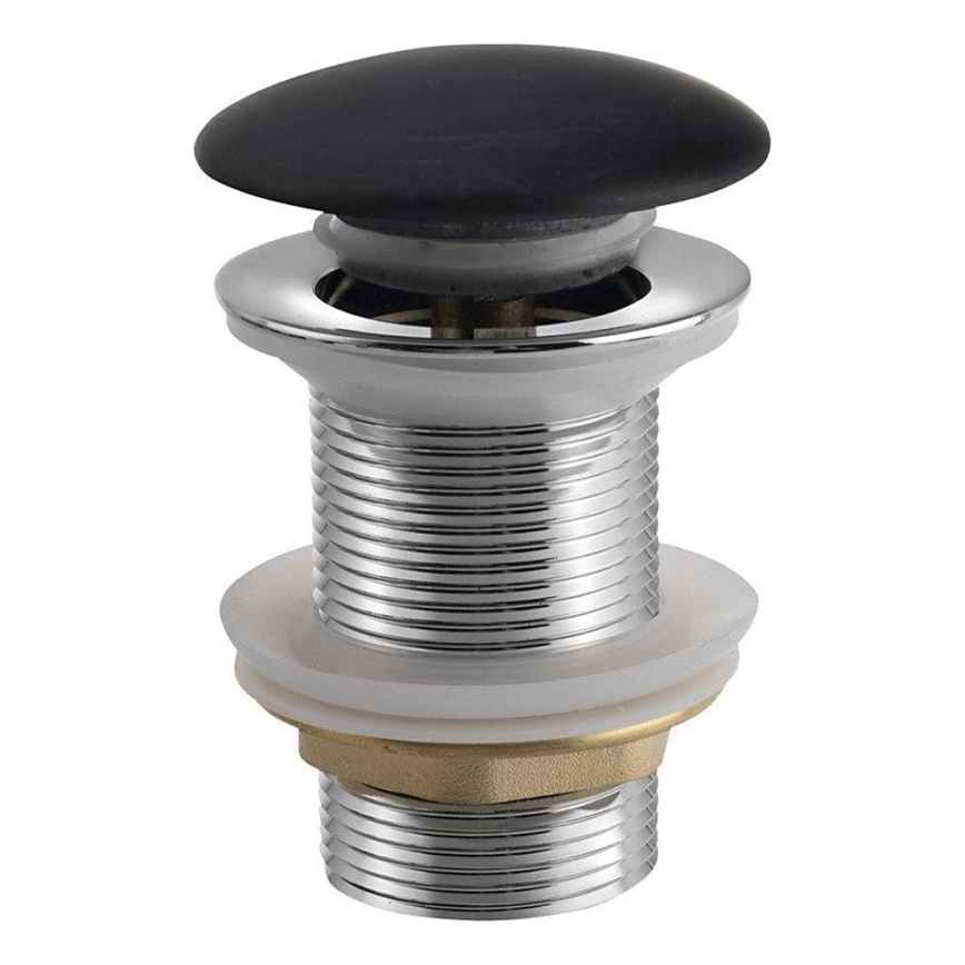 Sapho - Odtoková vpusť do umývadla Click-Clack BLOK, priemer 6,7 cm, marquin/matná čierna