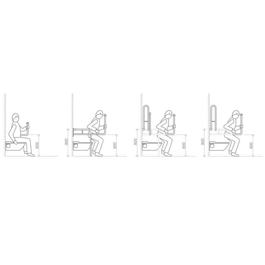 Sapho - Podporné madlo HELP PROGRAM 80x82 cm biela