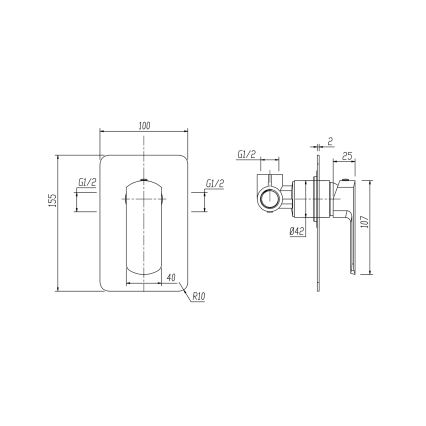 Sapho - sprchová batéria MIXONA pre podomietkovú inštaláciu, lesklý chróm