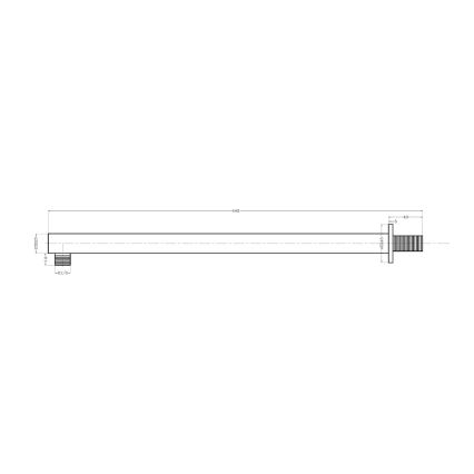 Sapho - Sprchové rameno hranaté 44 cm lesklý chróm
