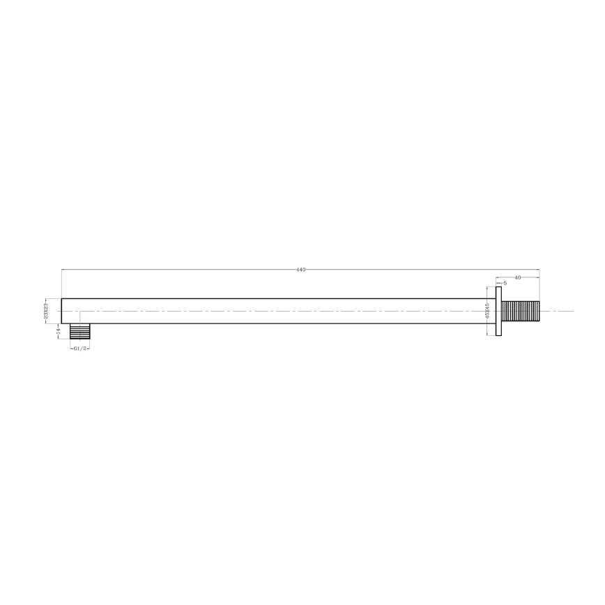 Sapho - Sprchové rameno hranaté 44 cm lesklý chróm