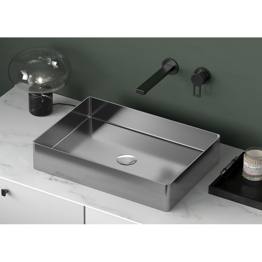 Sapho - Umývadlo na dosku AURUM 50x35 cm, brúsený nerez