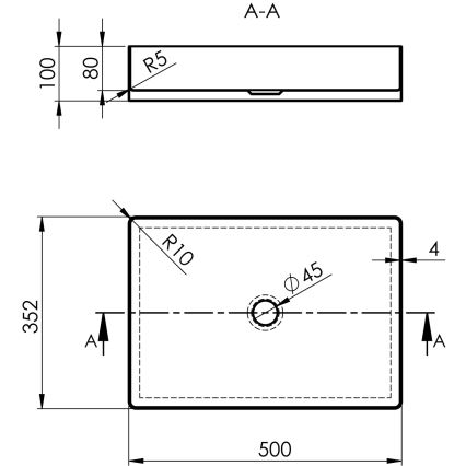 Sapho - Umývadlo na dosku AURUM 50x35 cm matné medené