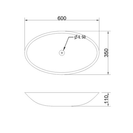Sapho - Umývadlo na dosku BLOK 60x35 cm marquin/matná čierna