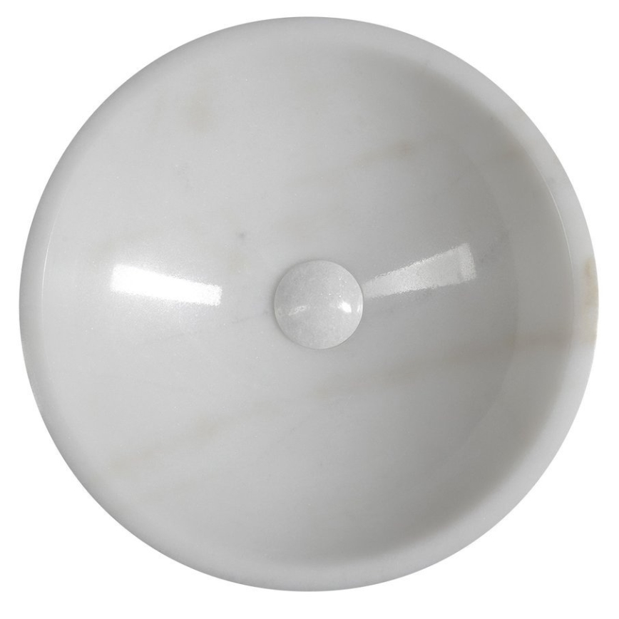 Sapho - Umývadlo na dosku BLOK, priemer 40 cm, mramor/biela