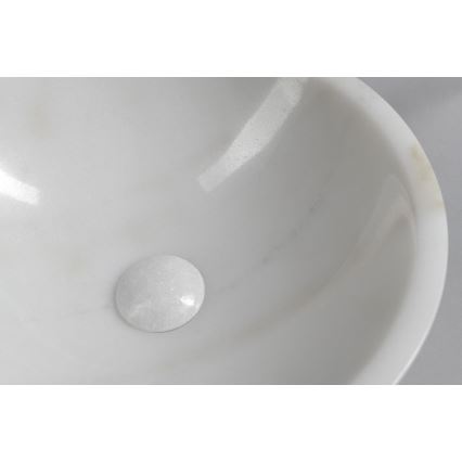 Sapho - Umývadlo na dosku BLOK, priemer 40 cm, mramor/biela